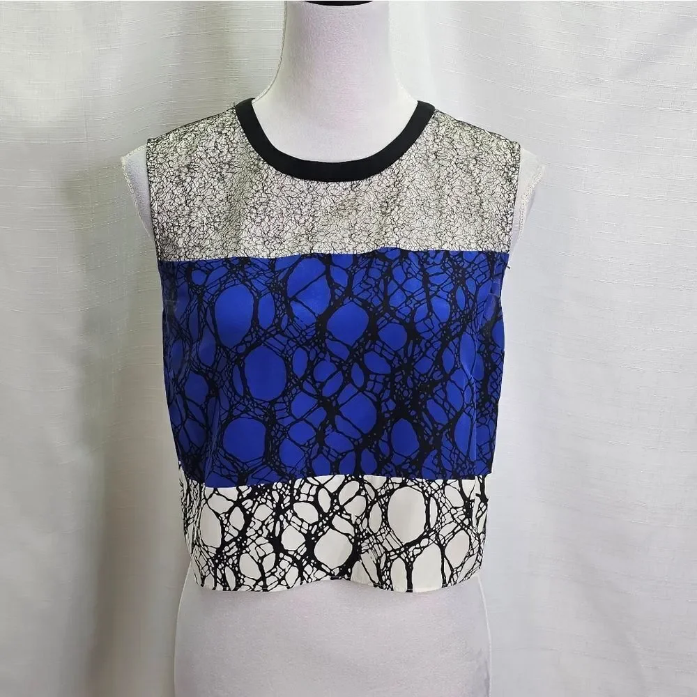 Elizabeth and James Nathena Silk Crepe Sleeveless Blouse Size Small